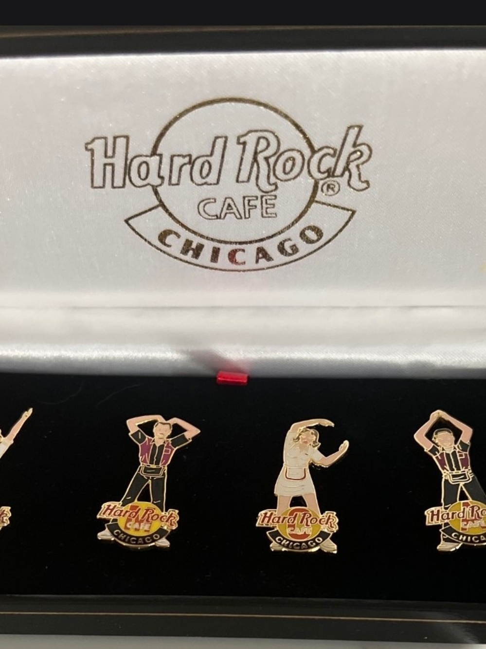Hard Rock Cafe Chicago Gold, Black & Red Dancer Pin Collection